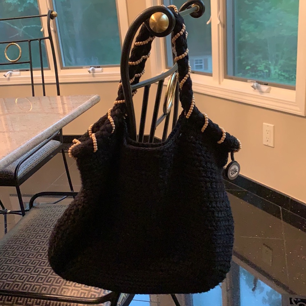 The Sak- black woven shoulder bag